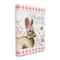 Stupell Industries Happy Easter Floral Gingham Rabbit Canvas Wall Art